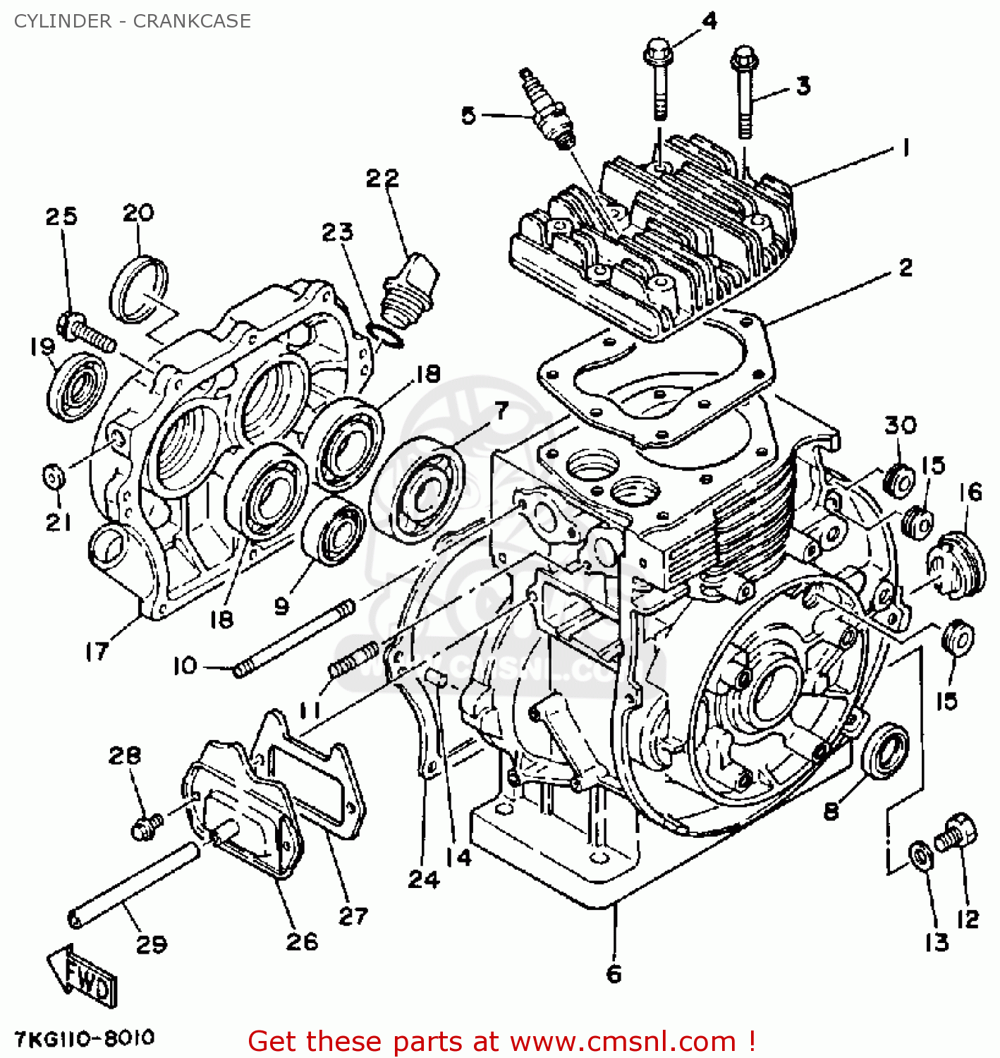 Yamaha YS828WN YS828WEN SNOW BLOWER 1989 CYLINDER CRANKCASE buy