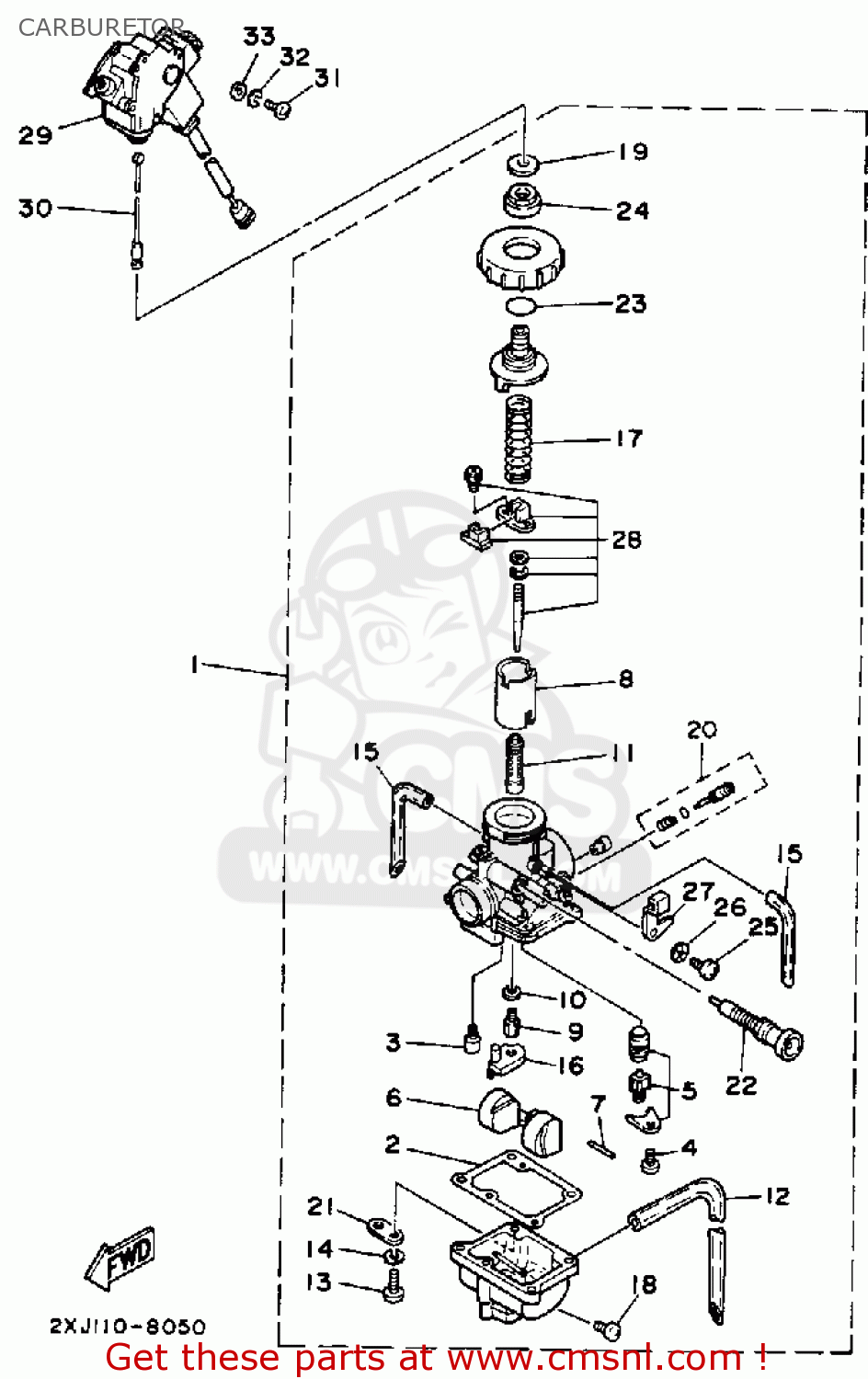 Yamaha YSP200W BLASTER 1989 CARBURETOR buy original CARBURETOR spares