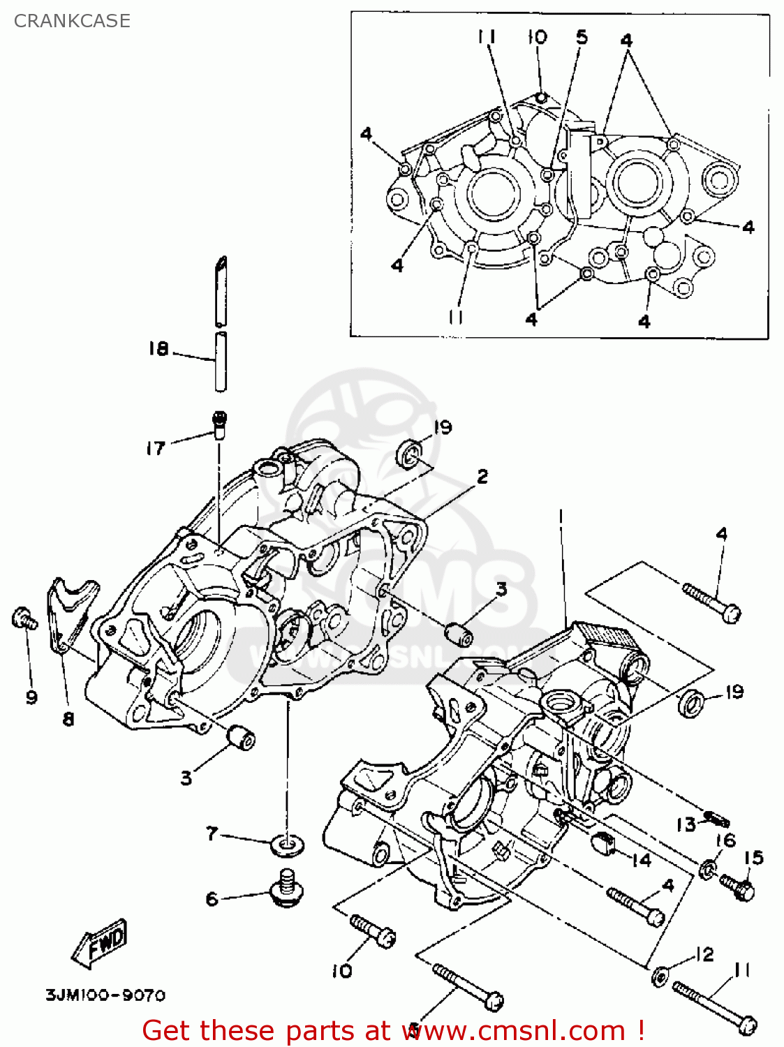 Yamaha YSP200W BLASTER 1989 CRANKCASE - buy original CRANKCASE spares