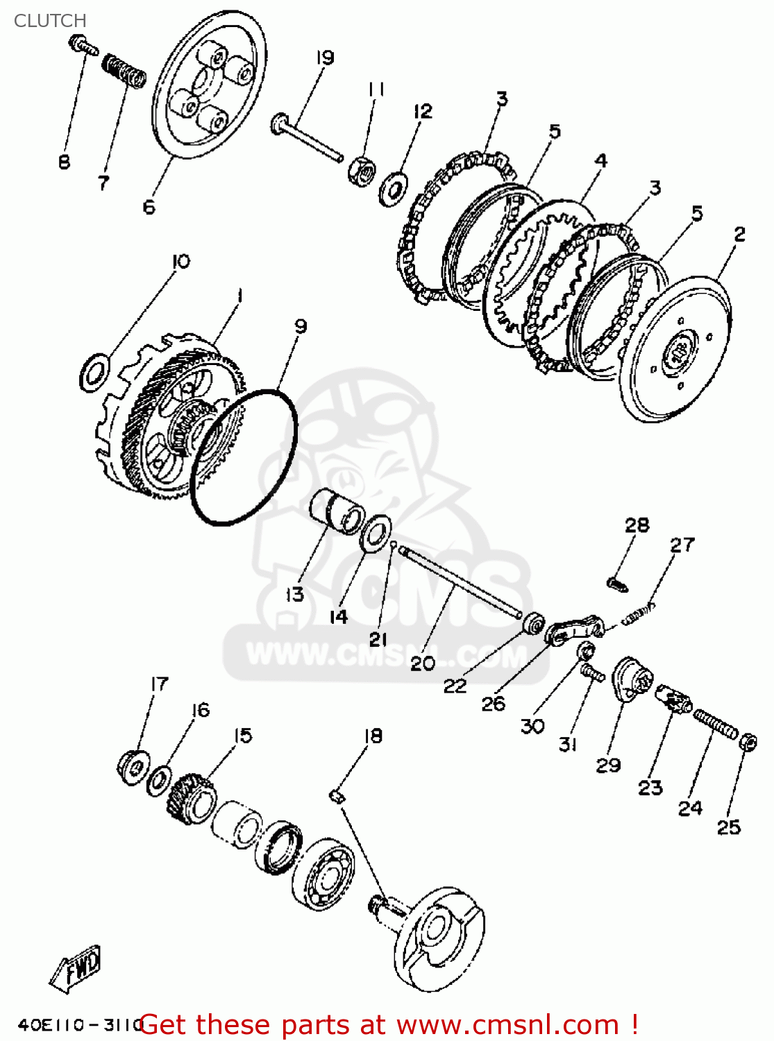 Yamaha YSR50 1987 (H) USA CLUTCH - buy original CLUTCH spares online