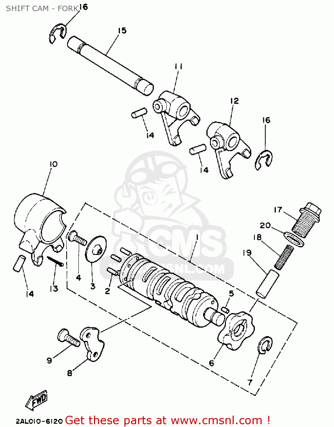 Yamaha YSR50 1988 (J) USA SHIFT CAM - FORK - buy original SHIFT CAM ...