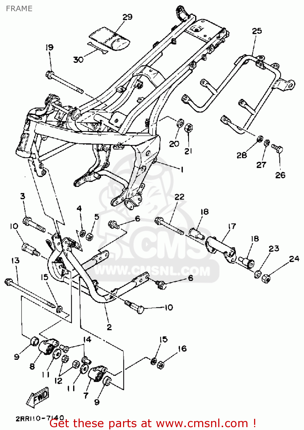 Yamaha YSR50 1990 (L) USA FRAME - buy original FRAME spares online