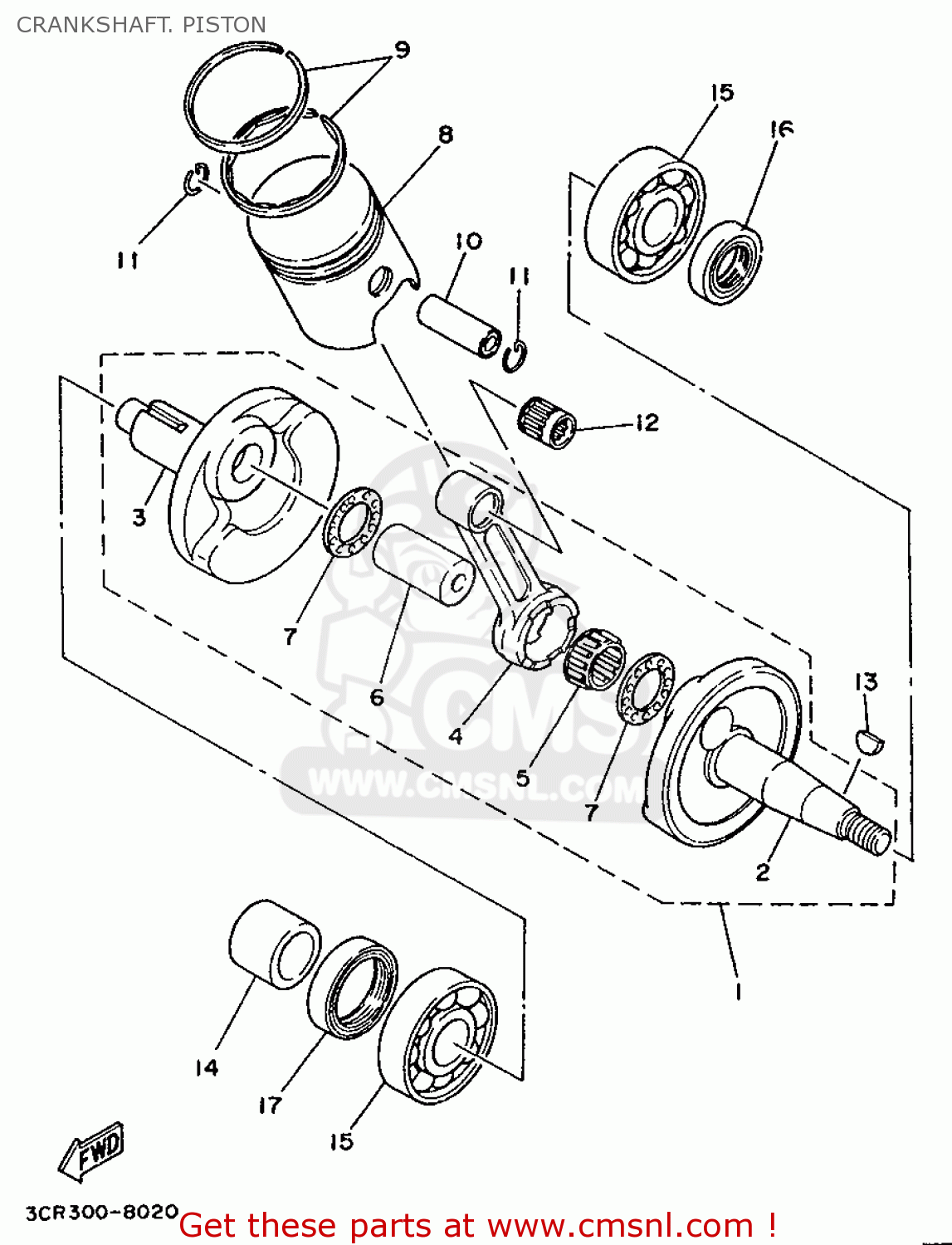 Yamaha YSR80 1988 3AX1 FRANCE 283AX-351F1 CRANKSHAFT. PISTON - buy ...