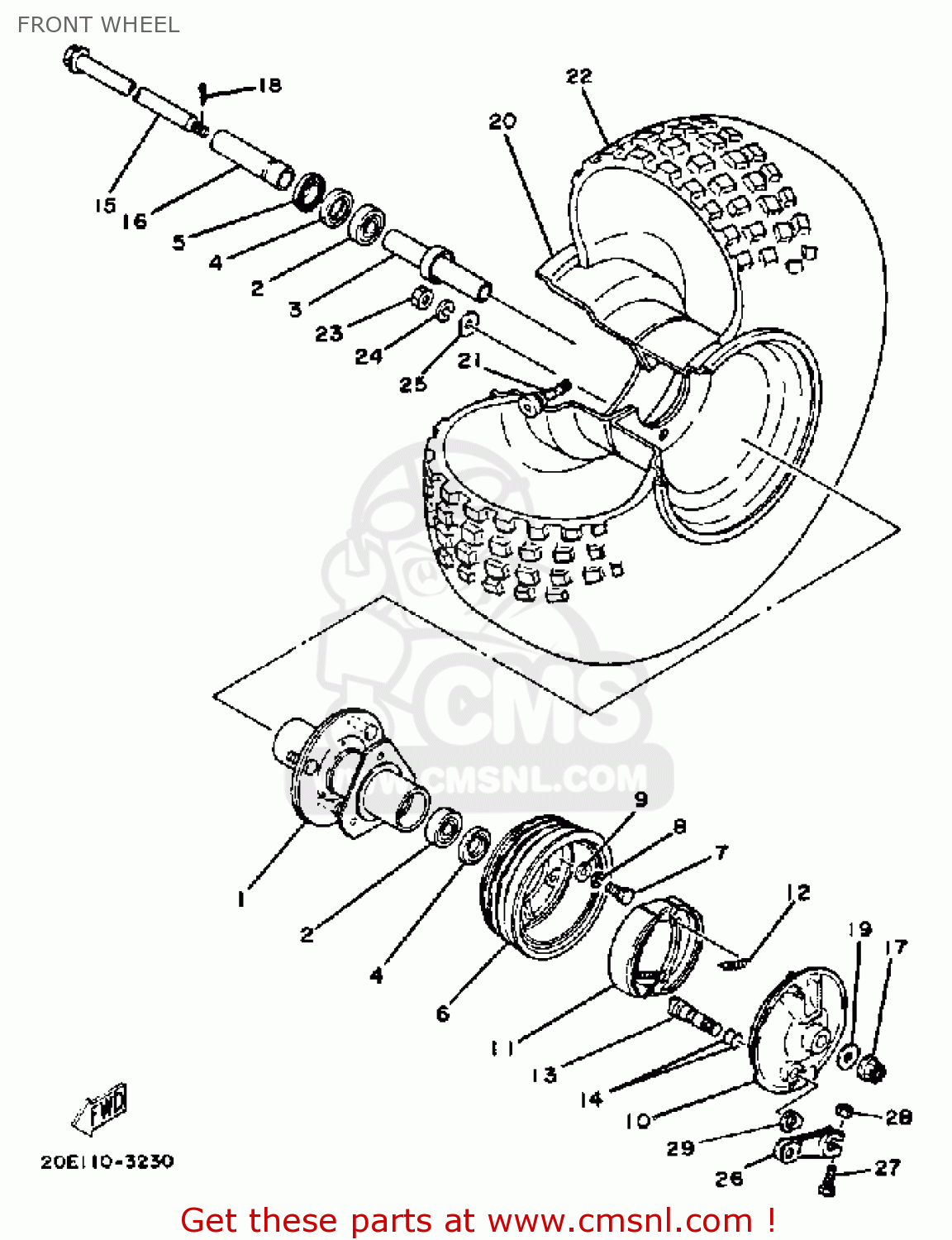 Yamaha YT175K 1983 FRONT WHEEL - buy original FRONT WHEEL spares online