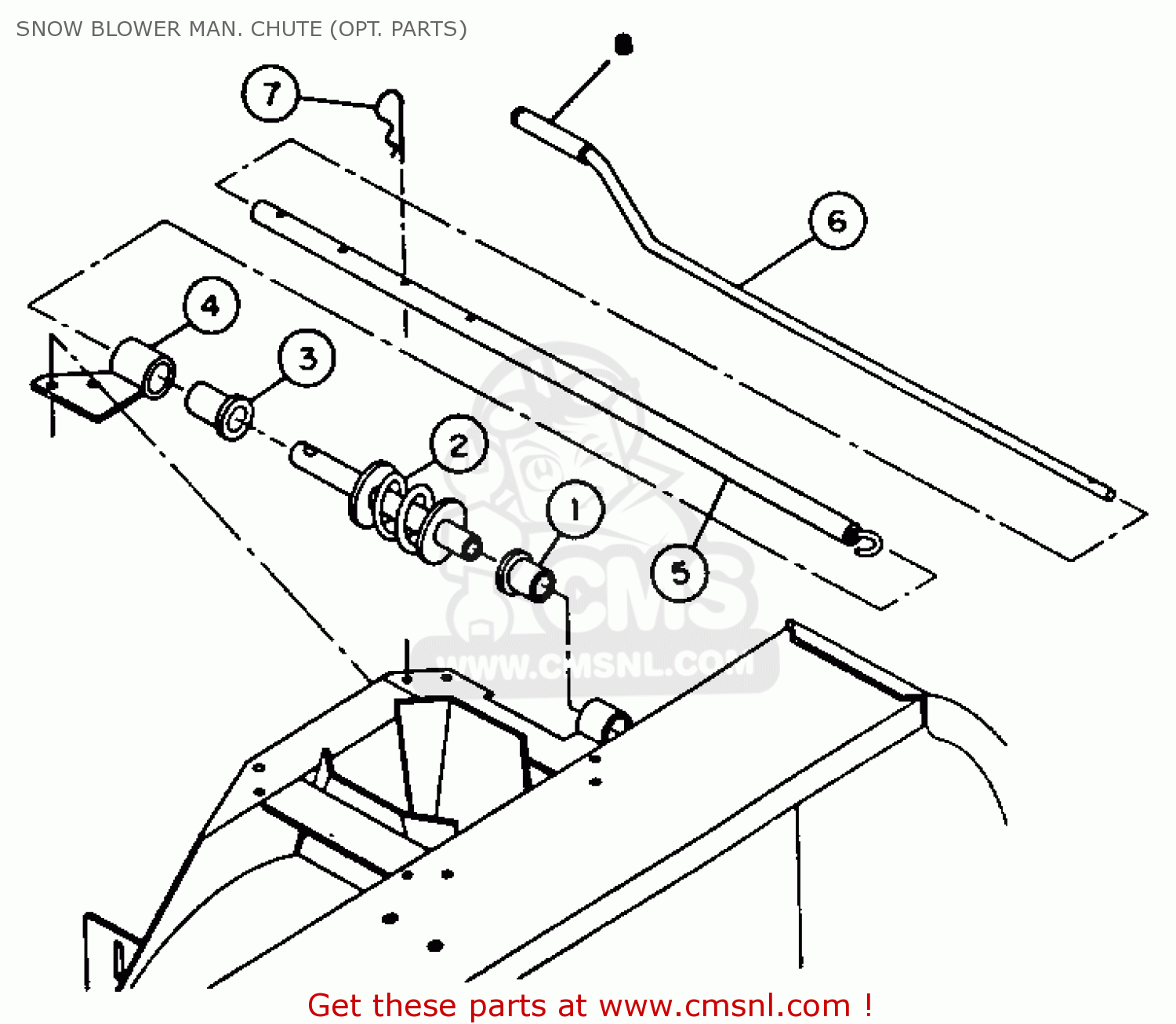 Yamaha YT3600N 1989 SNOW BLOWER MAN. CHUTE (OPT. PARTS) - buy original SNOW  BLOWER MAN. CHUTE (OPT. PARTS) spares online