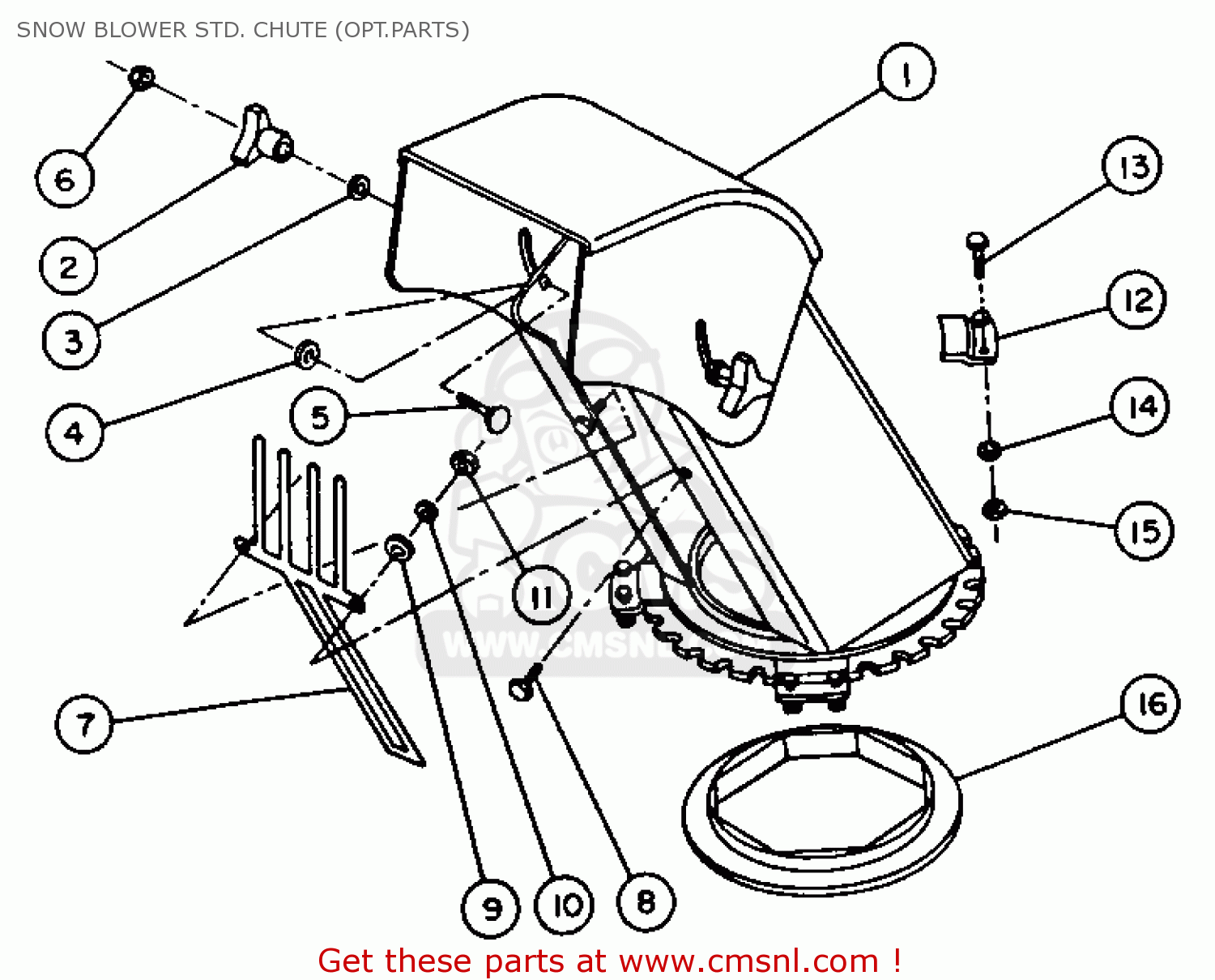 Yamaha YT3600N 1989 SNOW BLOWER STD. CHUTE (OPT.PARTS) buy original