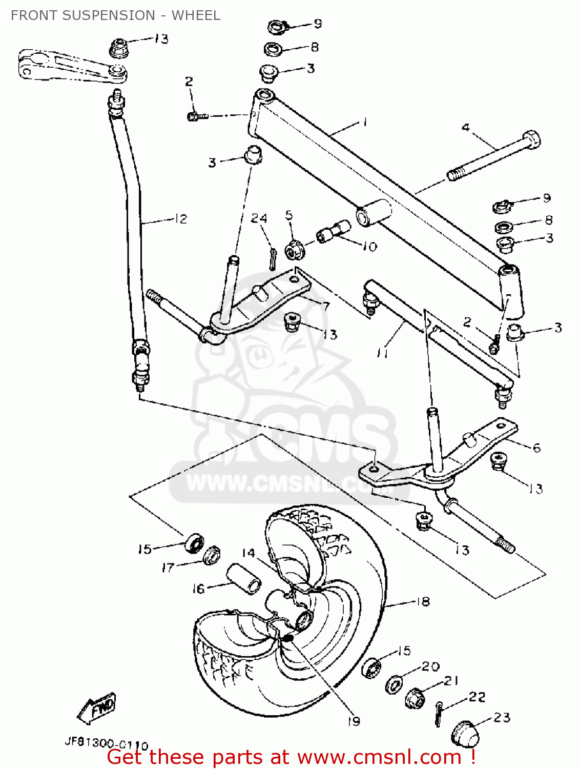 Yamaha YT3600P FRONT ENGINE LAWN TRACTOR 1990 FRONT SUSPENSION - WHEEL ...