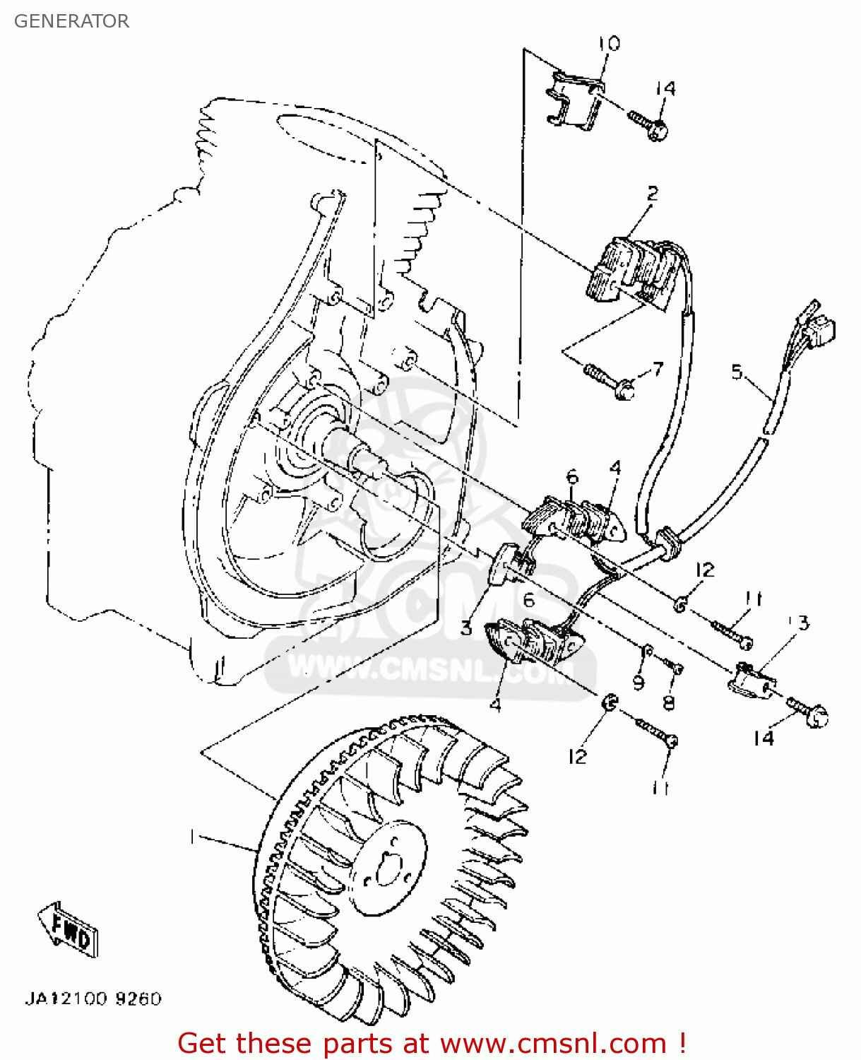 Yamaha Yt3600p Front Engine Lawn Tractor 1990 Generator - schematic