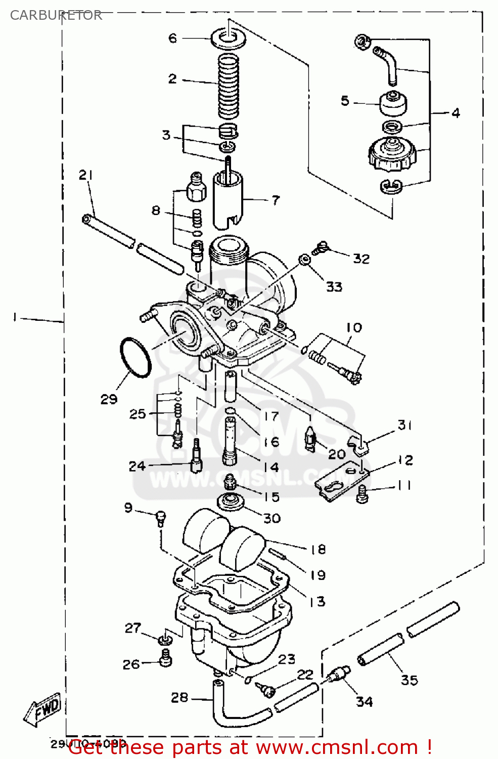 Yamaha Ytm225drn Tri-moto 1985 Carburetor