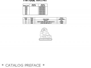 * CATALOG PREFACE * - YW100E 2001 4VPB FRANCE 114VP-300E1