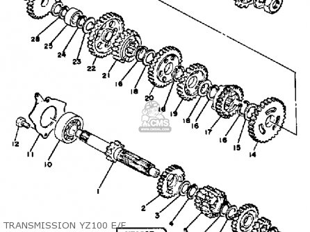 Yamaha YZ100 1977 USA parts lists and schematics