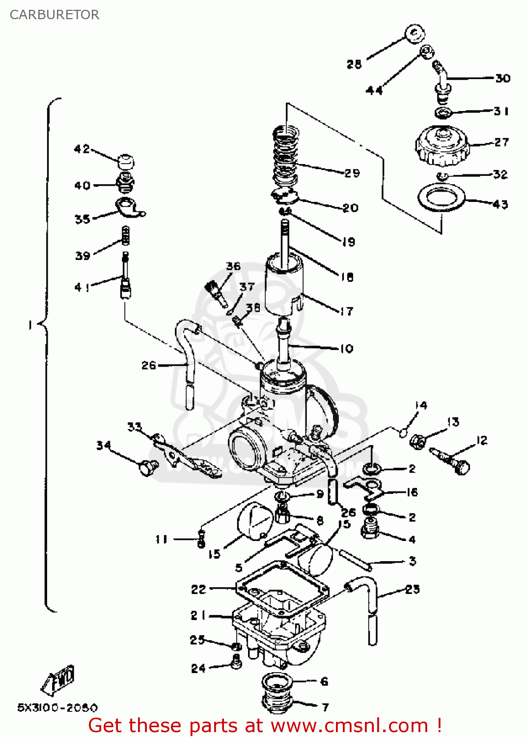 Yamaha YZ100 1982 (C) USA CARBURETOR - buy original CARBURETOR spares ...