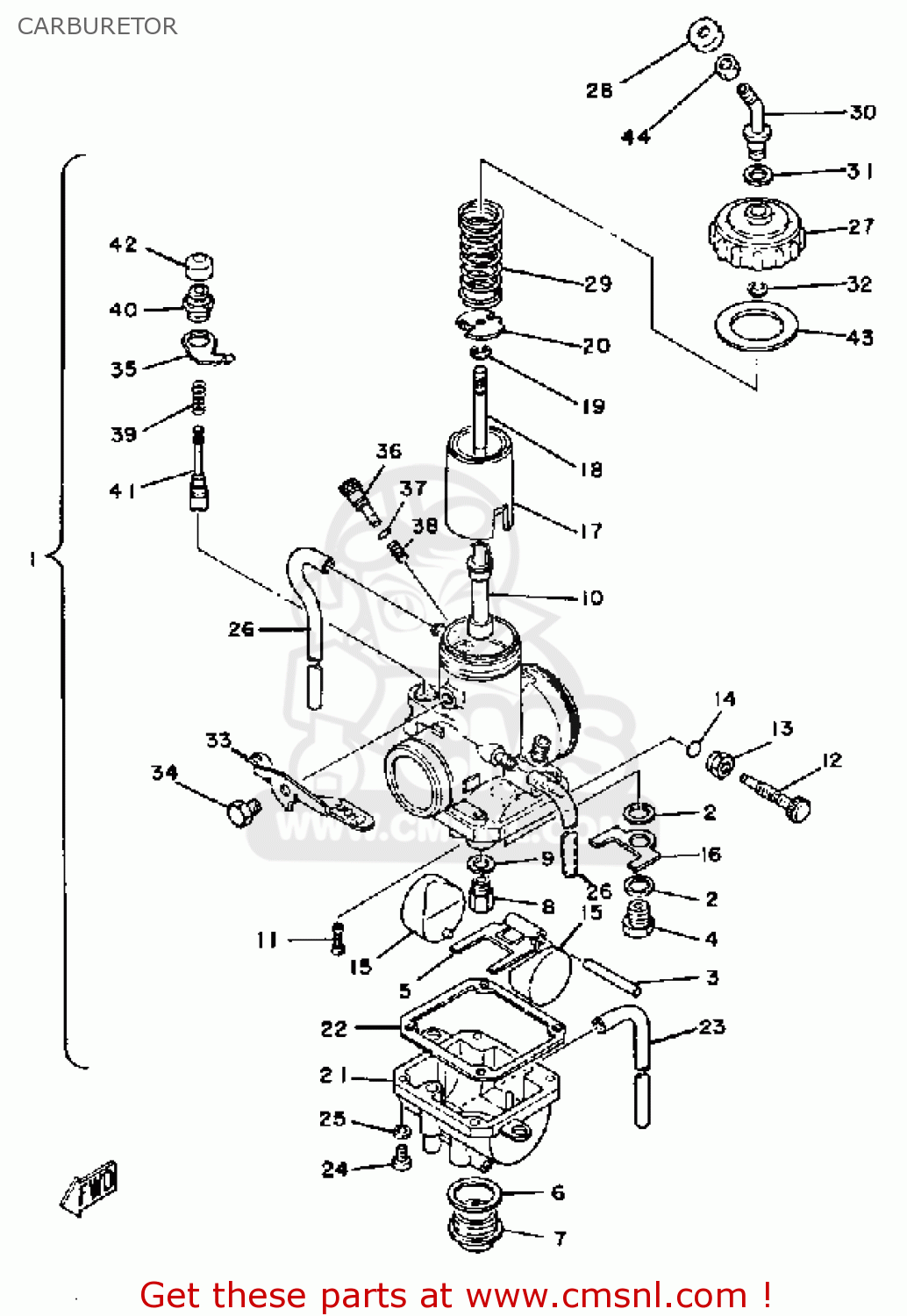 Yamaha YZ100 COMPETITION 1980 (A) USA CARBURETOR - buy original ...