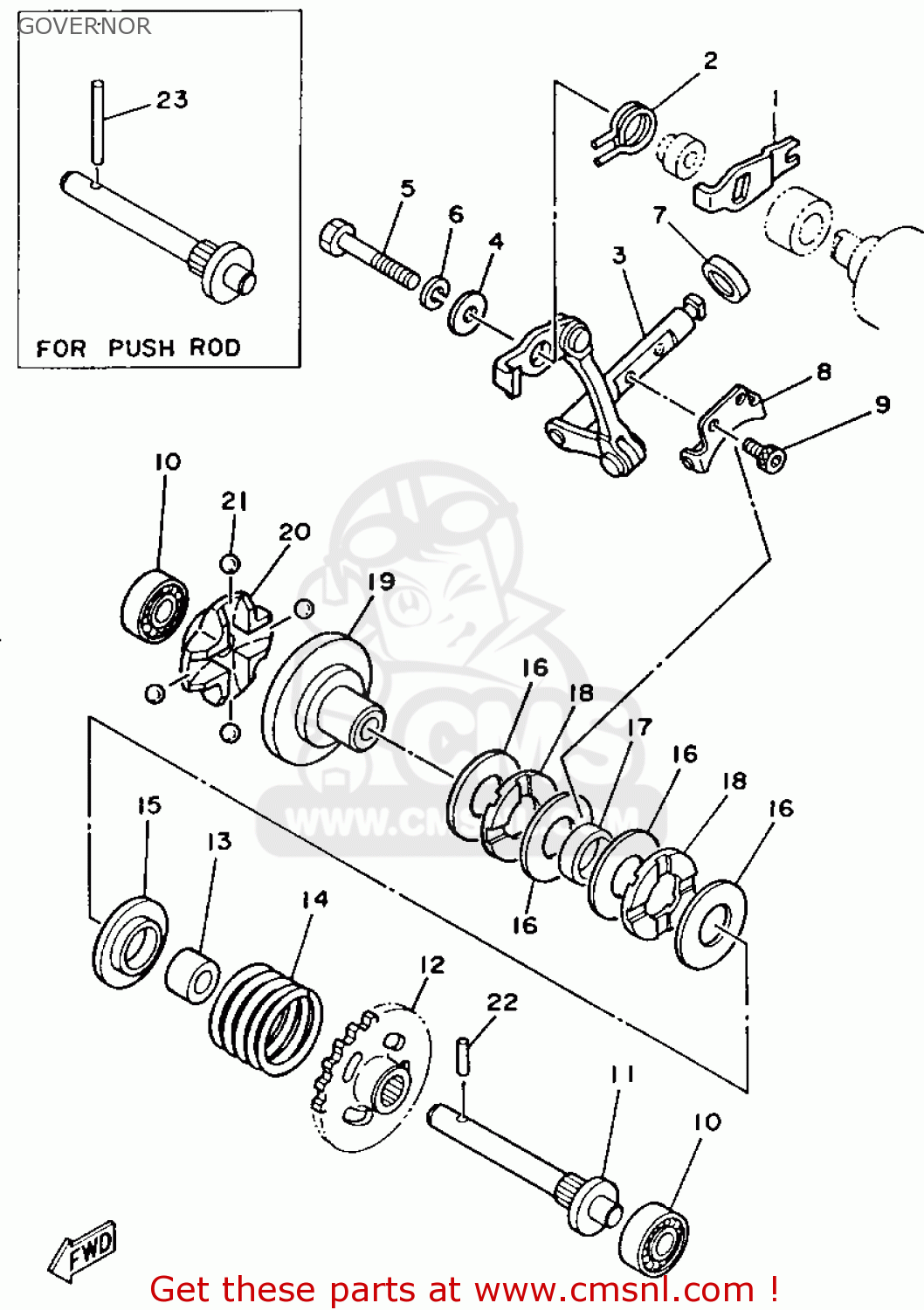 Yamaha YZ125-1 1993 (P) USA GOVERNOR - Buy Original GOVERNOR Spares Online