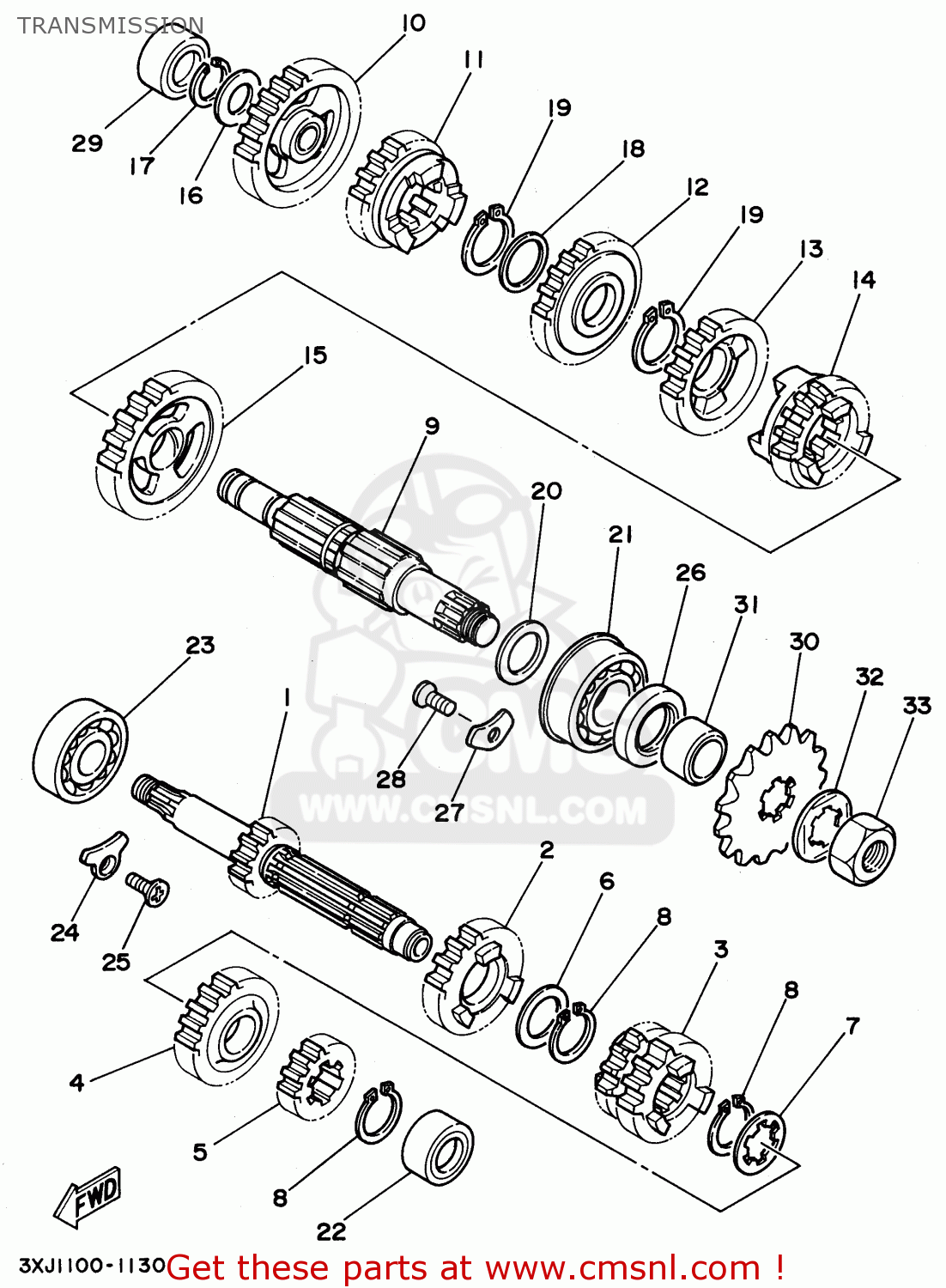 Yamaha YZ1251 1996 (T) USA TRANSMISSION buy original TRANSMISSION