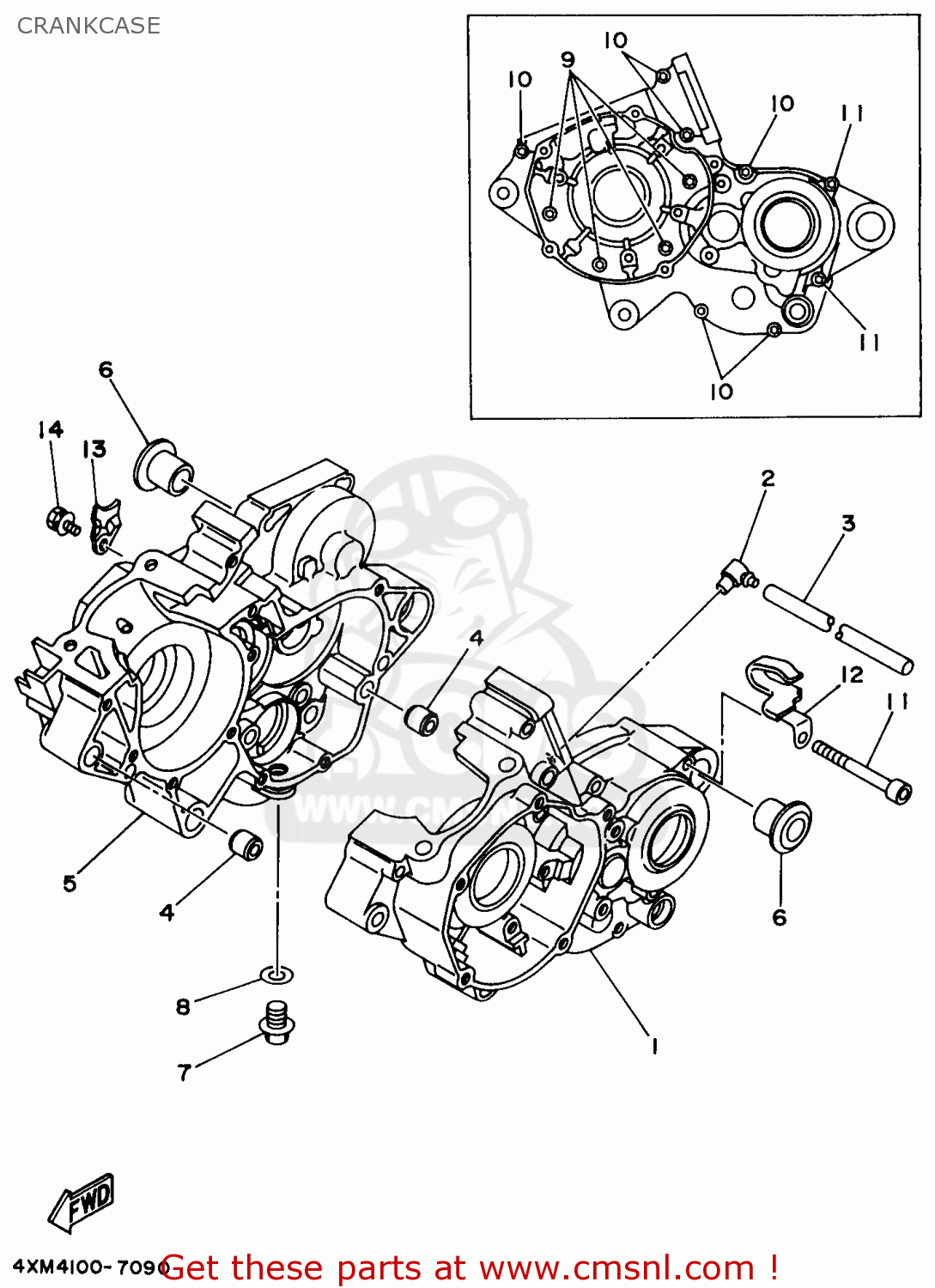 Yamaha YZ125-1 1997 (V) USA CRANKCASE - Buy Original CRANKCASE Spares ...