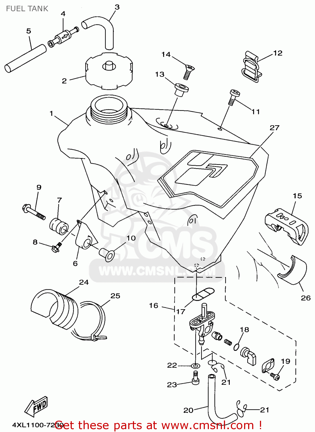 Yamaha Yz125-1 1997 (v) Usa Fuel Tank - Buy Original Fuel Tank Spares 