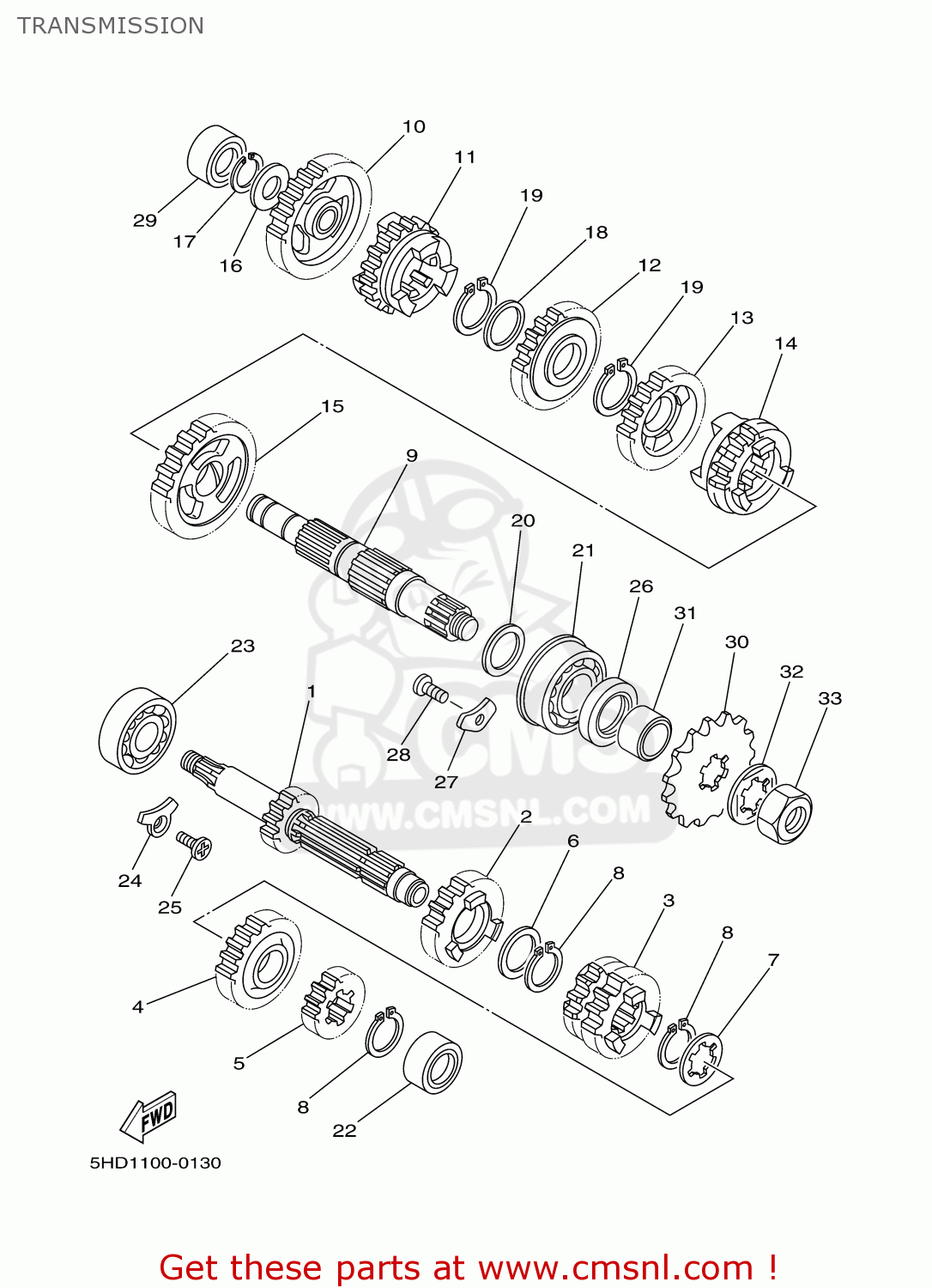 Yamaha YZ1251 2000 (Y) USA TRANSMISSION buy original TRANSMISSION