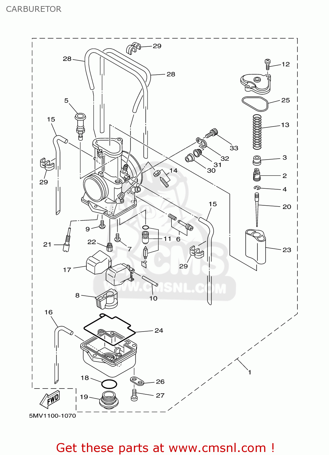 Yamaha YZ125-1 2001 (1) USA CARBURETOR - buy original CARBURETOR spares