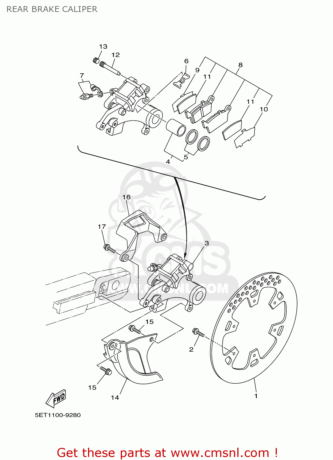 Details about   Rear Brake Pad Pin For Yamaha YZ 125 2001