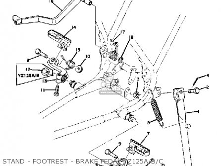 Yamaha YZ125 1975 USA parts lists and schematics