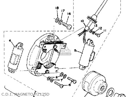 Yamaha YZ125 1977 USA Parts Lists And Schematics