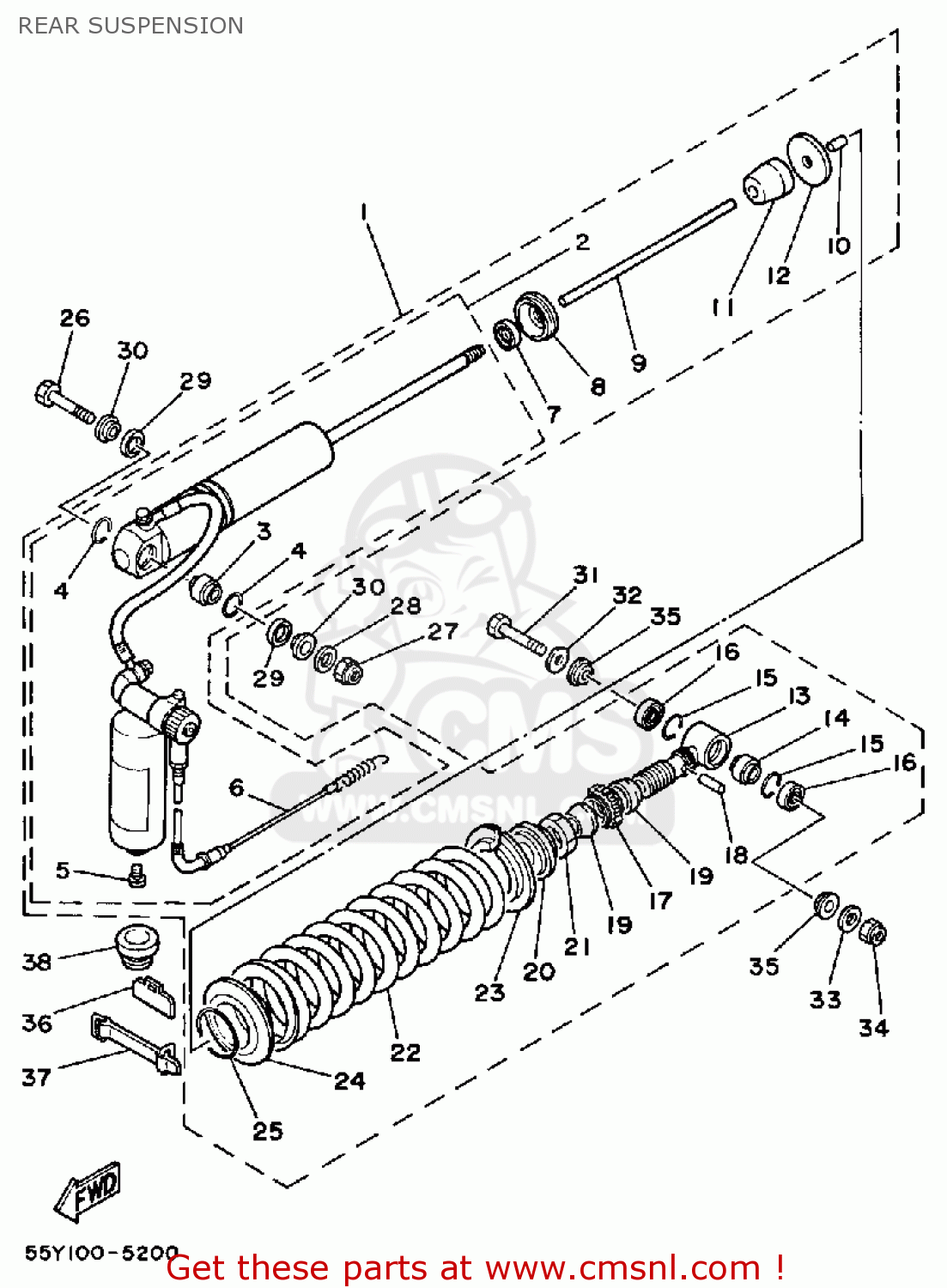 Yamaha YZ125 1985 (F) USA REAR SUSPENSION buy original REAR
