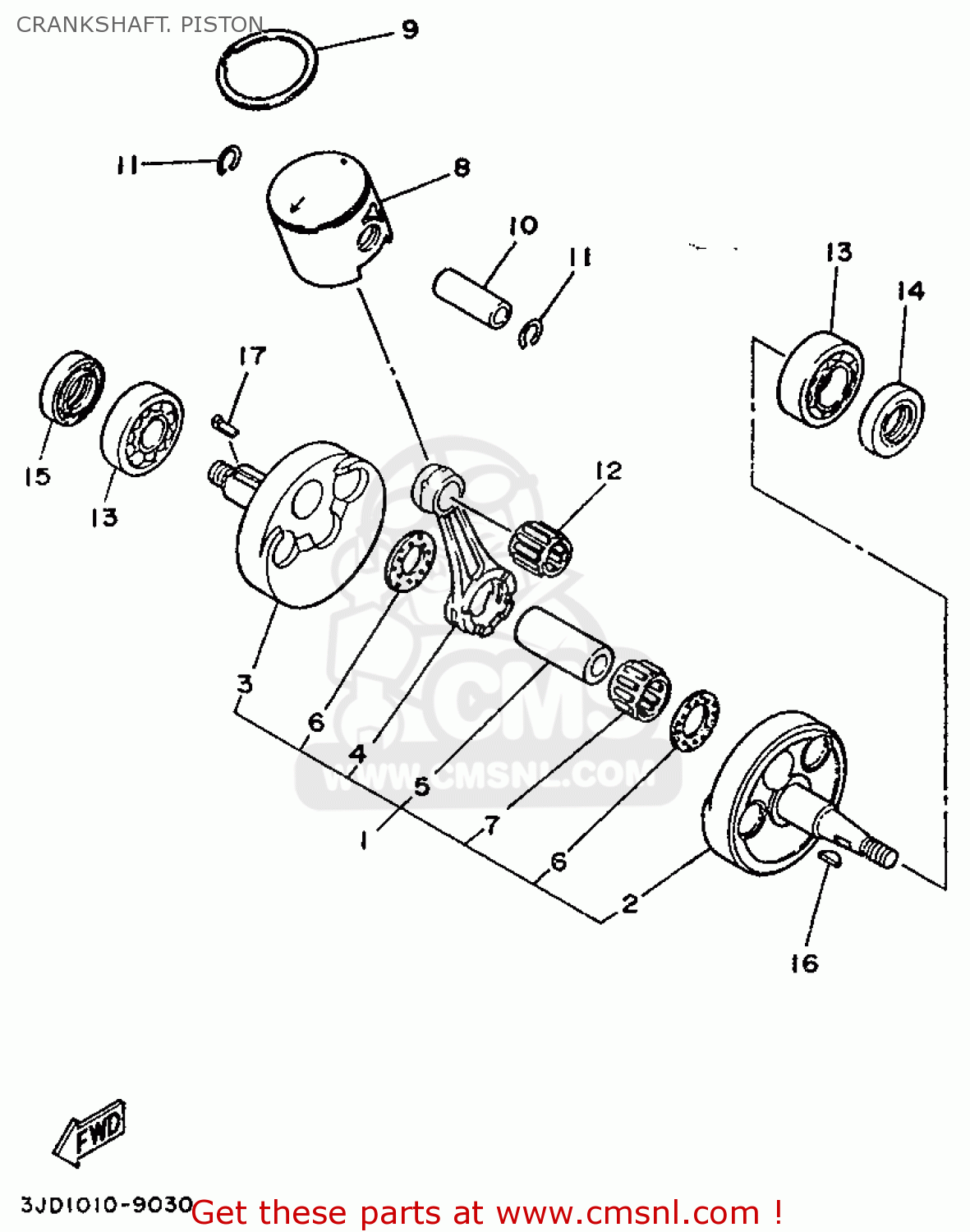 Yamaha Yz125 1989 3jd1 Europe 293jd-300e1 Crankshaft. Piston - Buy 