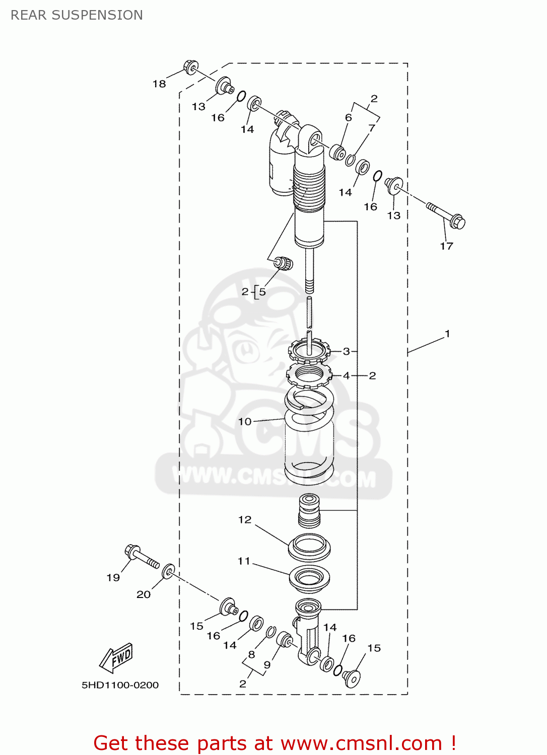 Yamaha YZ125 2000 5HD2 ITALY 105HD100E1 REAR SUSPENSION buy original