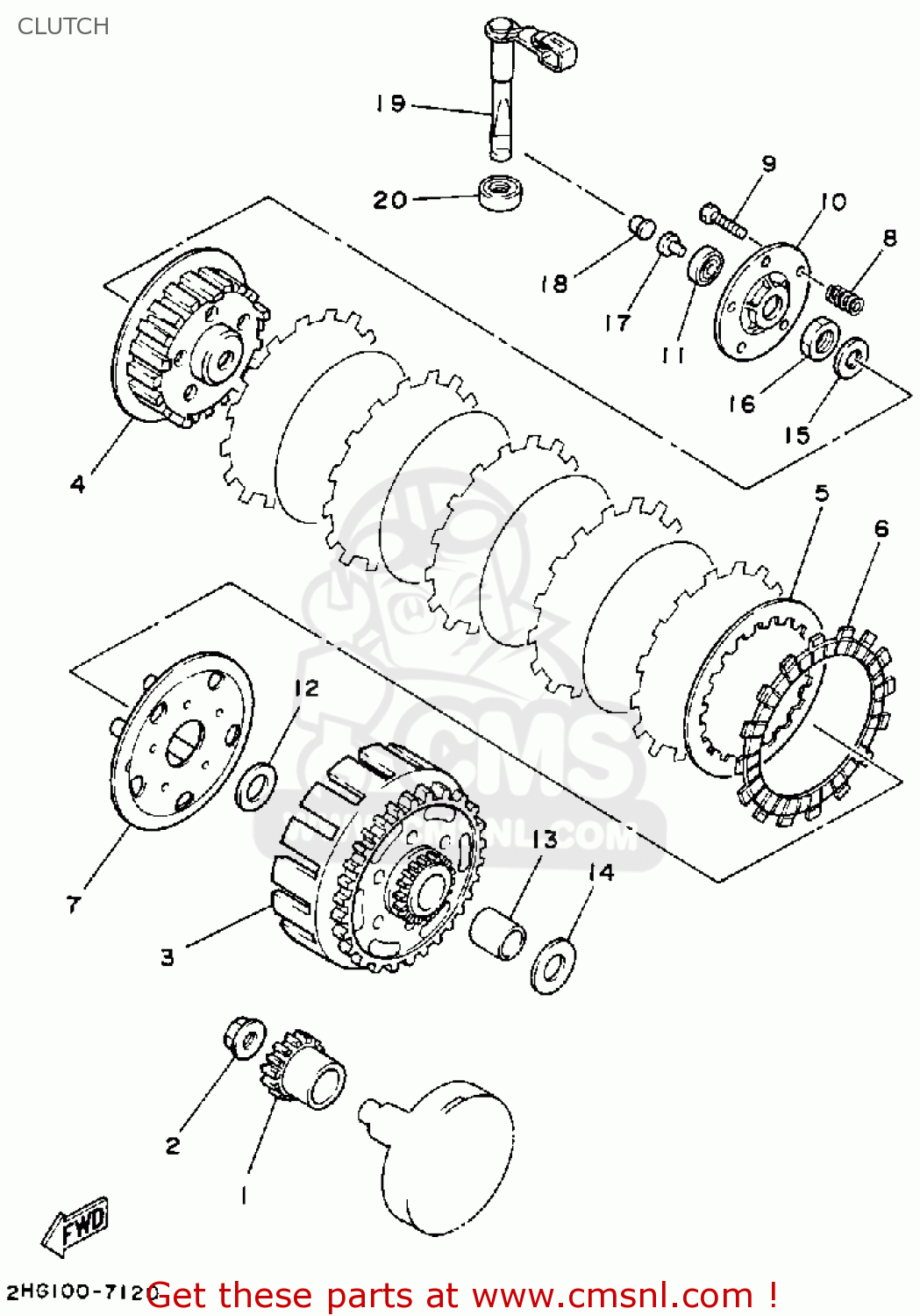 Yamaha YZ125 COMPETITION 1987 (H) USA CLUTCH - buy original CLUTCH ...