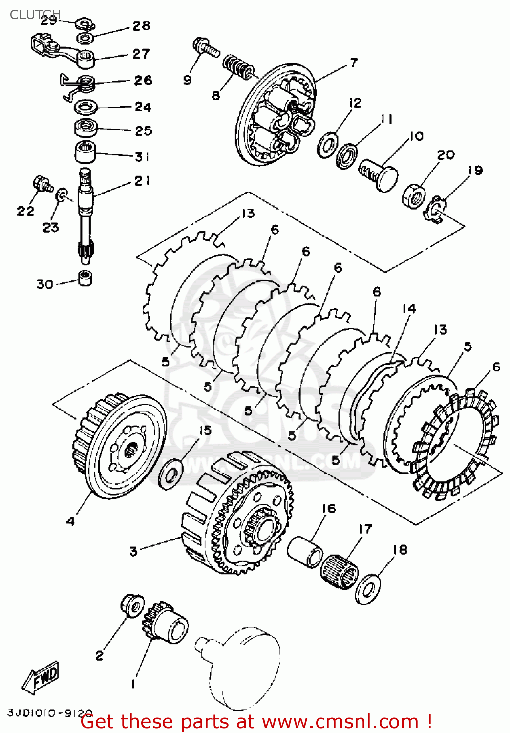 Yamaha YZ125 COMPETITION 1990 (L) USA CLUTCH buy original CLUTCH