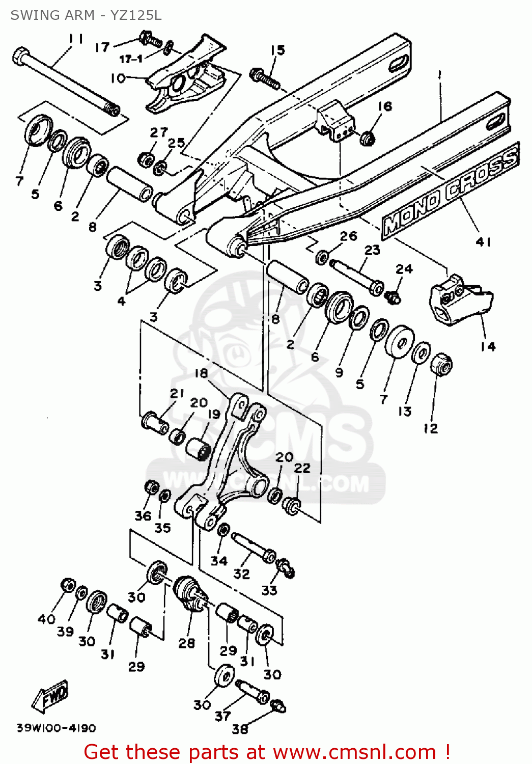 Yamaha YZ125 OFFROAD 1984 (E) USA SWING ARM - YZ125L - buy original ...