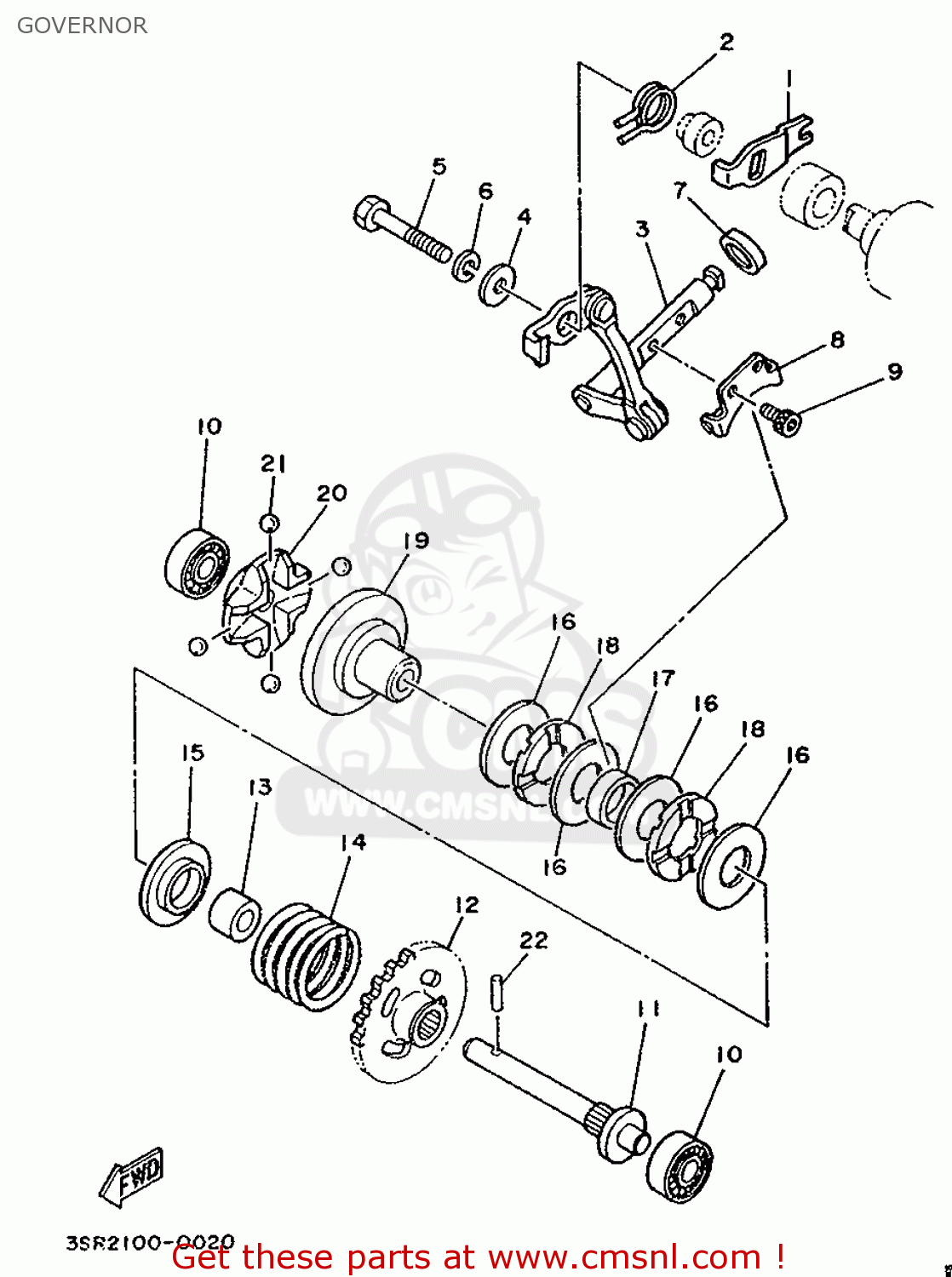 Yamaha YZ125B 1991 3XJ4 NORTH AMERICA 213XJ-100E1 GOVERNOR - buy ...