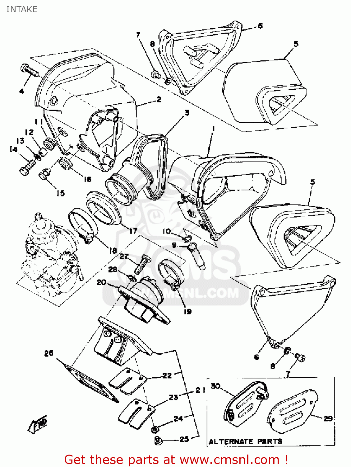 Yamaha YZ125X 1976 USA INTAKE buy original INTAKE spares online