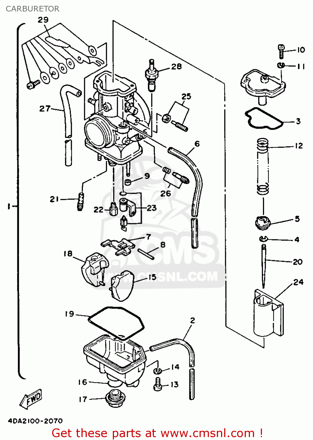 Yamaha YZ250-1 1990 (L) USA CARBURETOR - buy original CARBURETOR spares ...