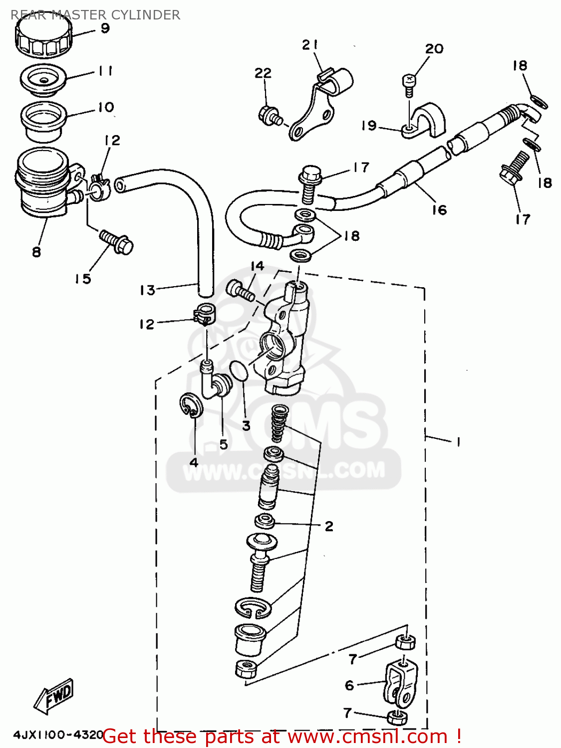 Yamaha YZ250-1 1994 (R) USA REAR MASTER CYLINDER - buy original REAR
