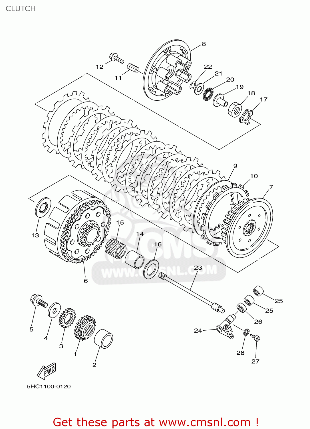 Yamaha YZ250-1 2000 (Y) USA CLUTCH - buy original CLUTCH spares online