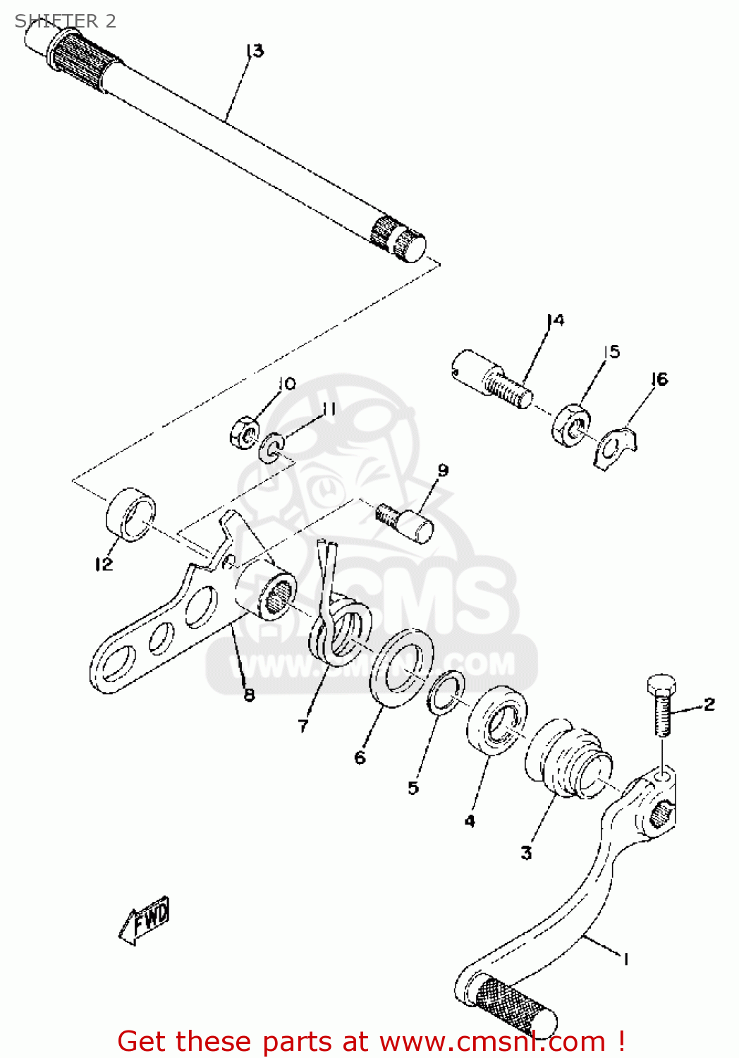 Yamaha YZ250 1974 USA SHIFTER 2 buy original SHIFTER 2 spares online