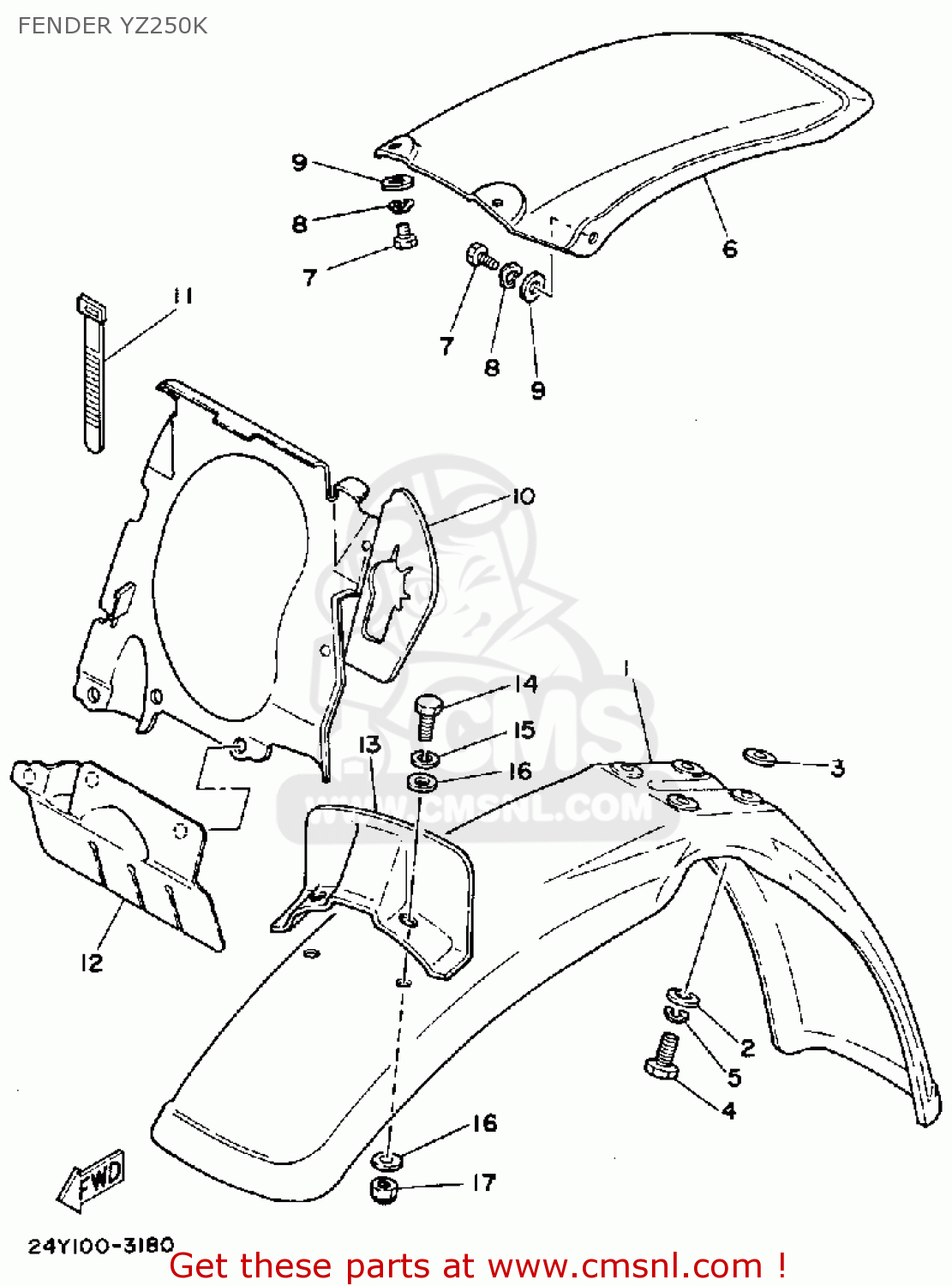 Yamaha Yz250 1983 (d) Usa Fender Yz250k - Buy Original Fender Yz250k 