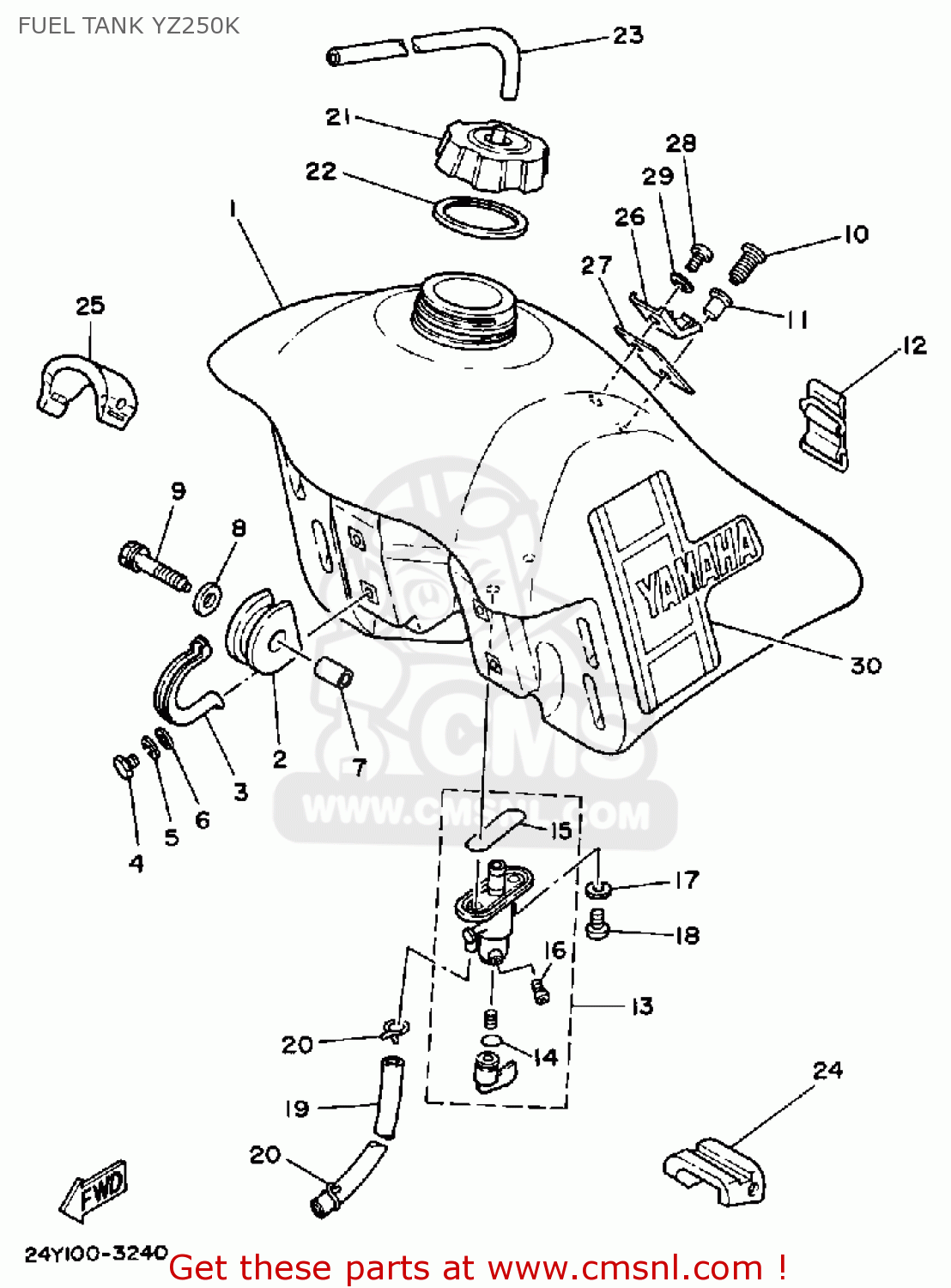 Yamaha Yz250 1983 (d) Usa Fuel Tank Yz250k - Buy Original Fuel Tank 