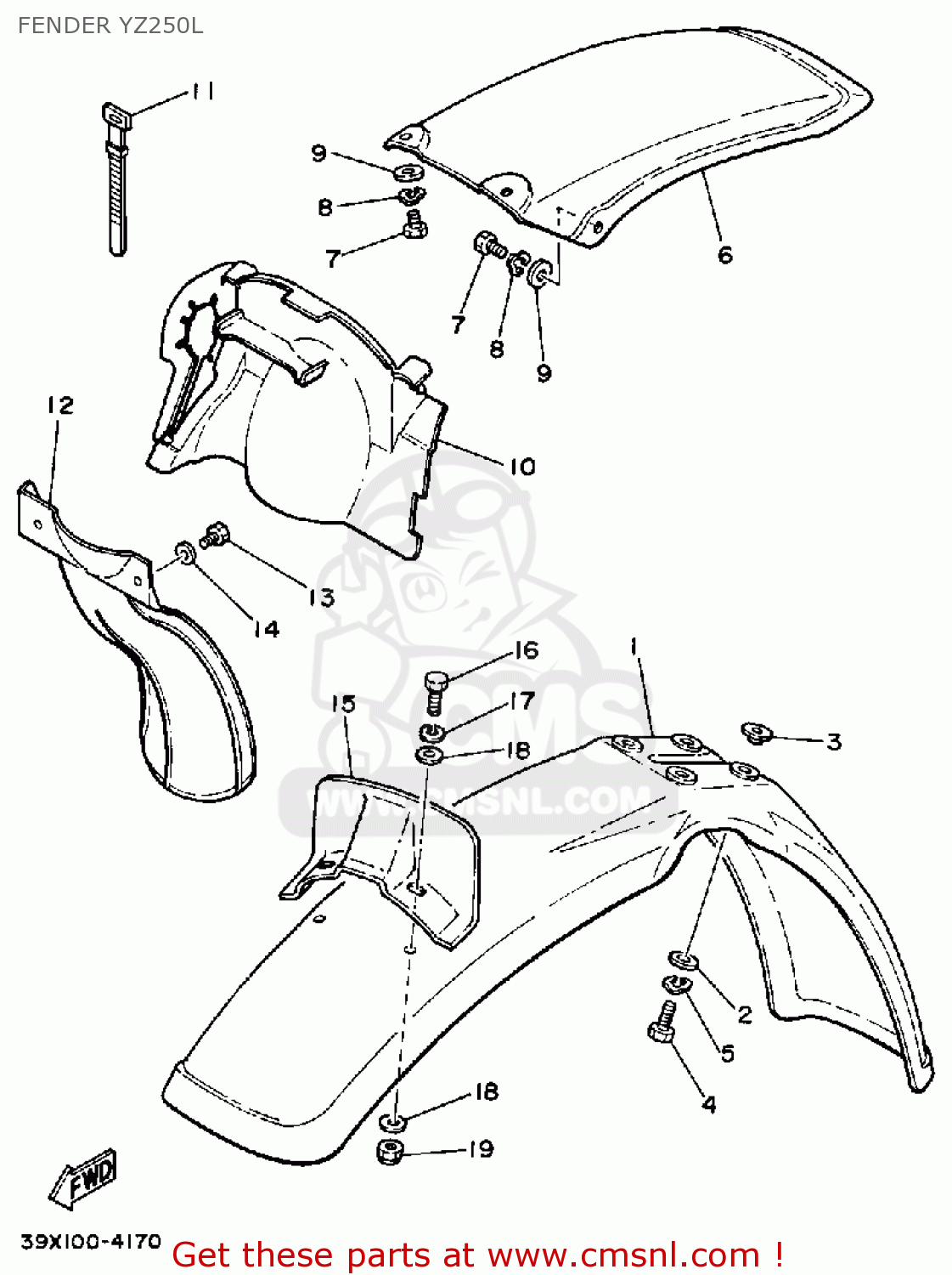 Yamaha YZ250 1984 (E) USA FENDER YZ250L - buy original FENDER YZ250L ...