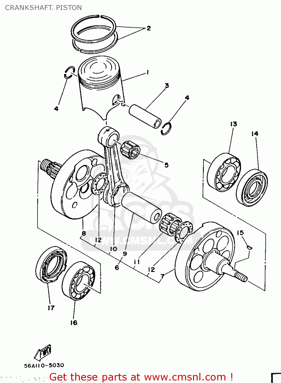 Yamaha YZ250 1986 1LU EUROPE 261LU-300E1 CRANKSHAFT. PISTON - buy ...