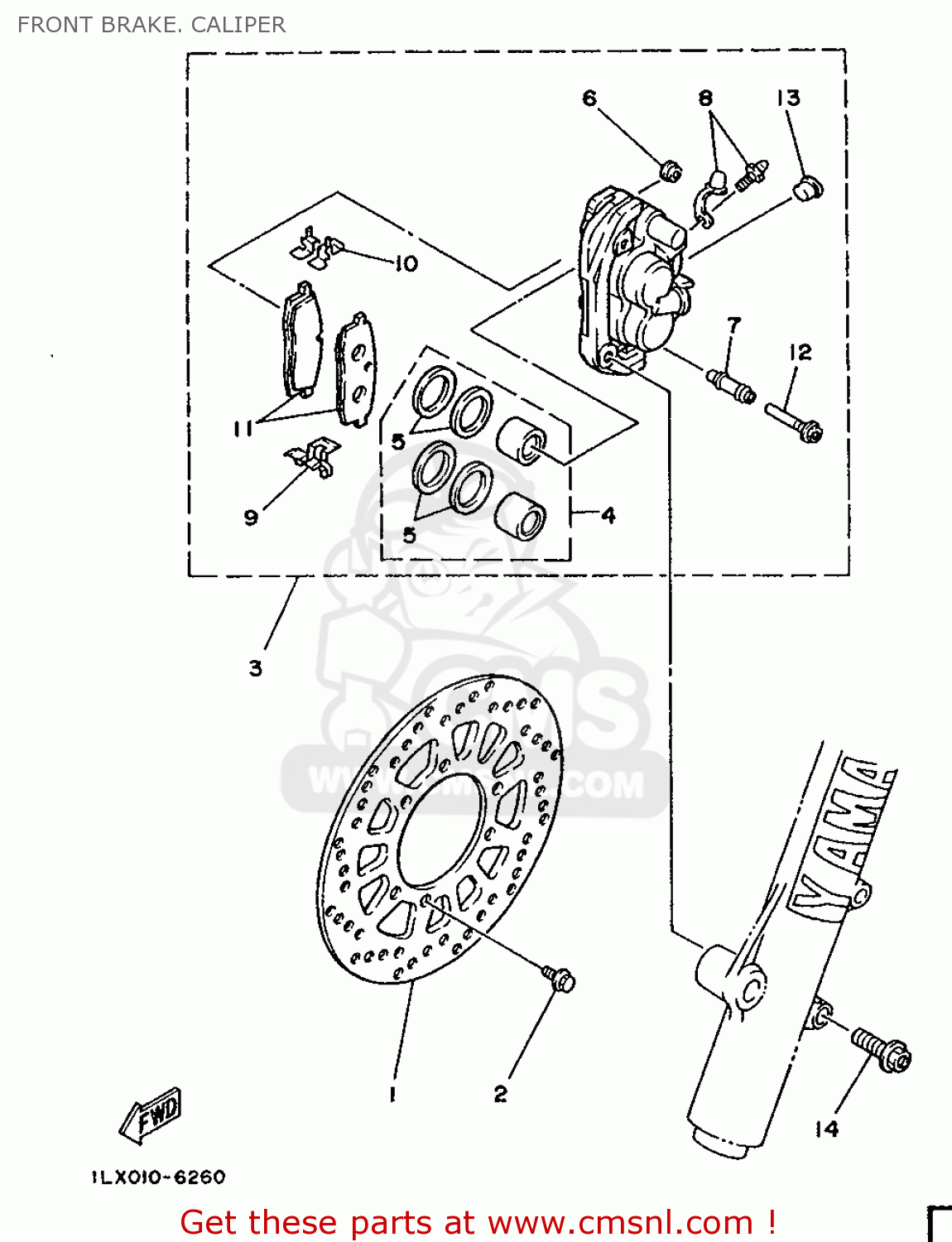 Yamaha YZ250 1987 2HH EUROPE 272HH300E2 FRONT BRAKE. CALIPER buy