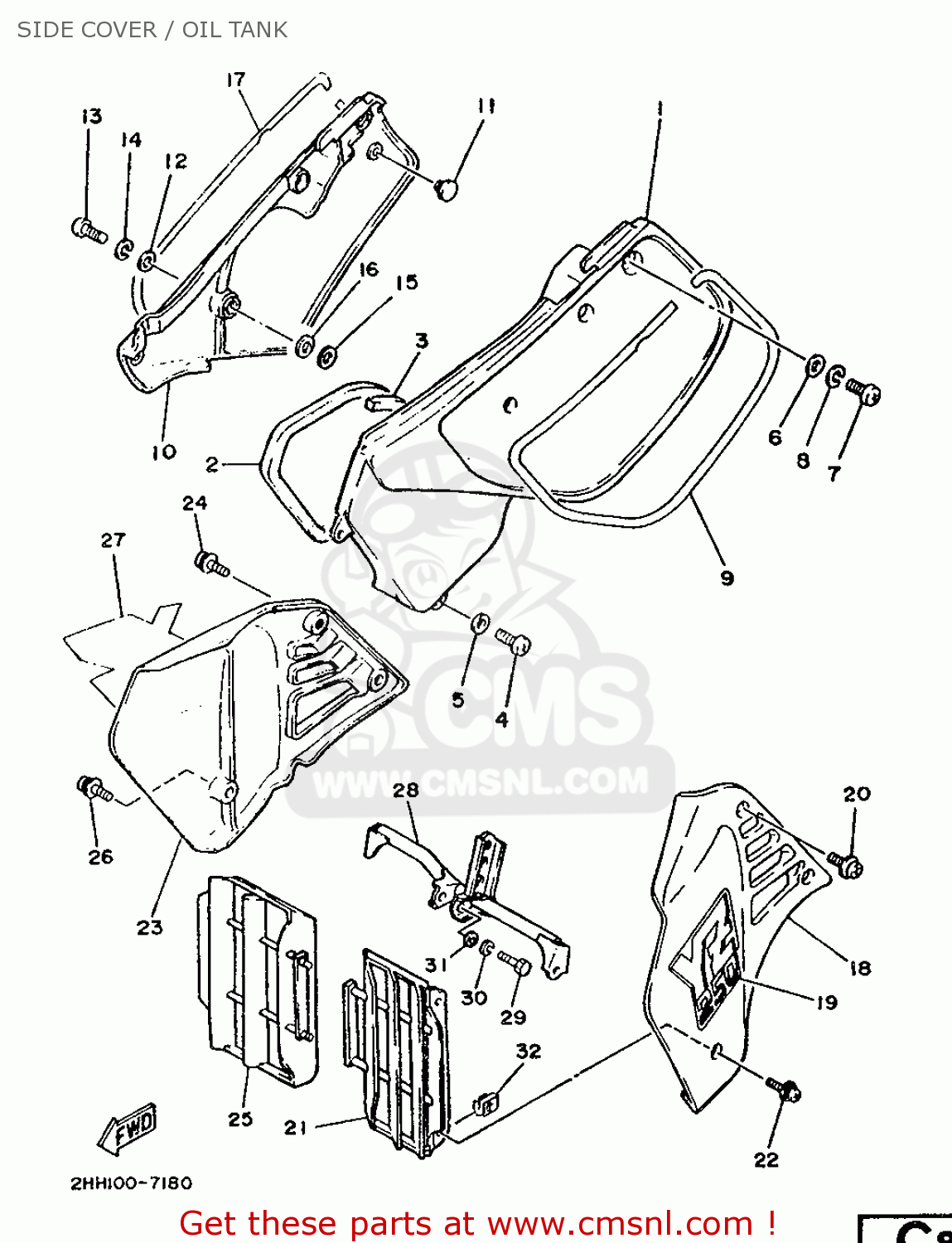 Yamaha YZ250 1987 2HH EUROPE 272HH300E2 SIDE COVER / OIL TANK buy