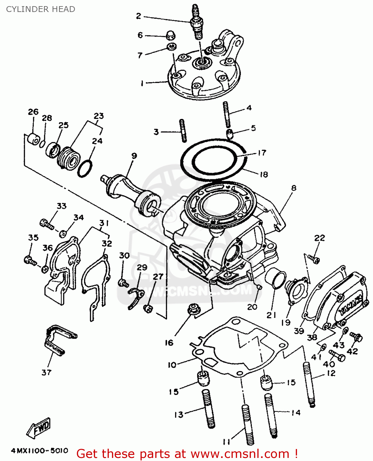 Yamaha YZ250 1995 4MX3 JAPAN 254MX-100E1 CYLINDER HEAD - buy original ...