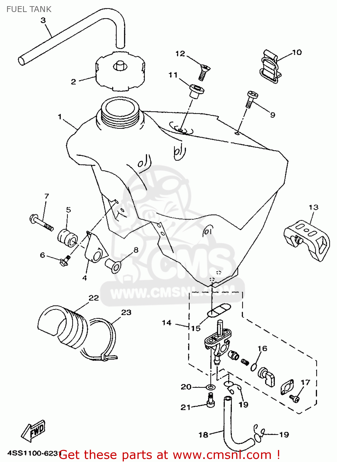 Yamaha YZ250 1996 4SR3 JAPAN 264SR-100E2 FUEL TANK - buy original FUEL ...