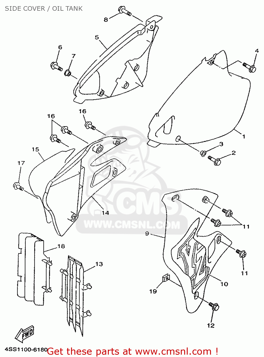 Yamaha YZ250 1996 4SR3 JAPAN 264SR100E2 SIDE COVER / OIL TANK buy