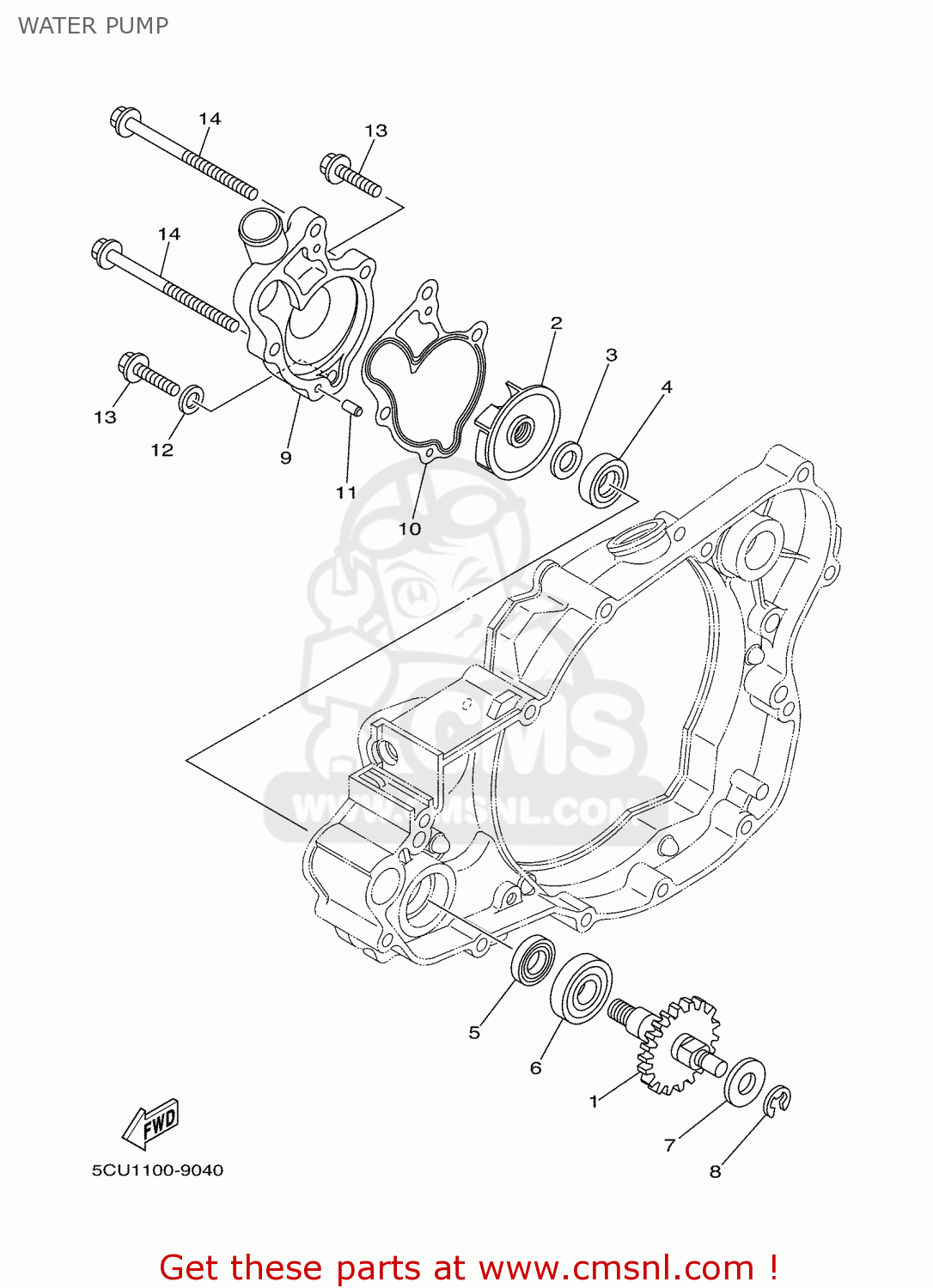 Yamaha YZ250 2001 5MW2 ENGLAND 115MW100E2 WATER PUMP buy original