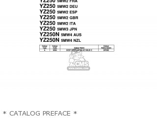 Yamaha YZ250 2001 5MW2 SPAIN 115MW-100E2 parts lists and