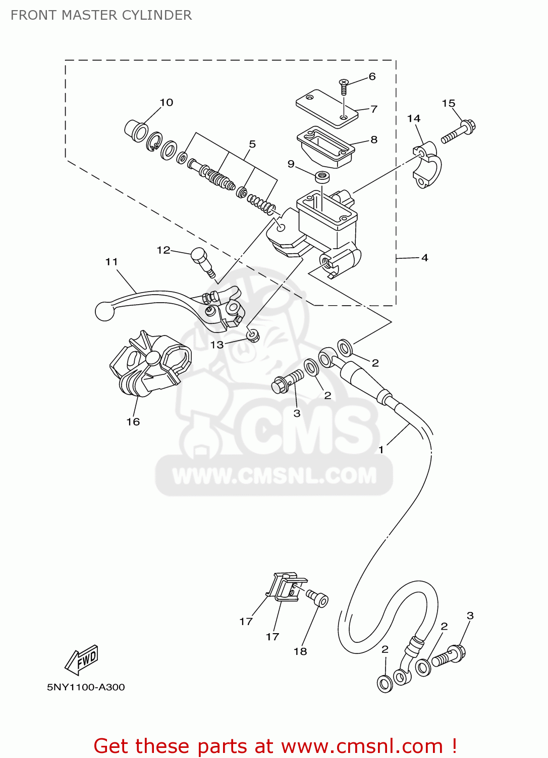 Yamaha YZ250 2003 (3) 50STATES USA FRONT MASTER CYLINDER buy original